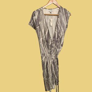 NWT Designer Wrap Dress | L | Flattering & Chic